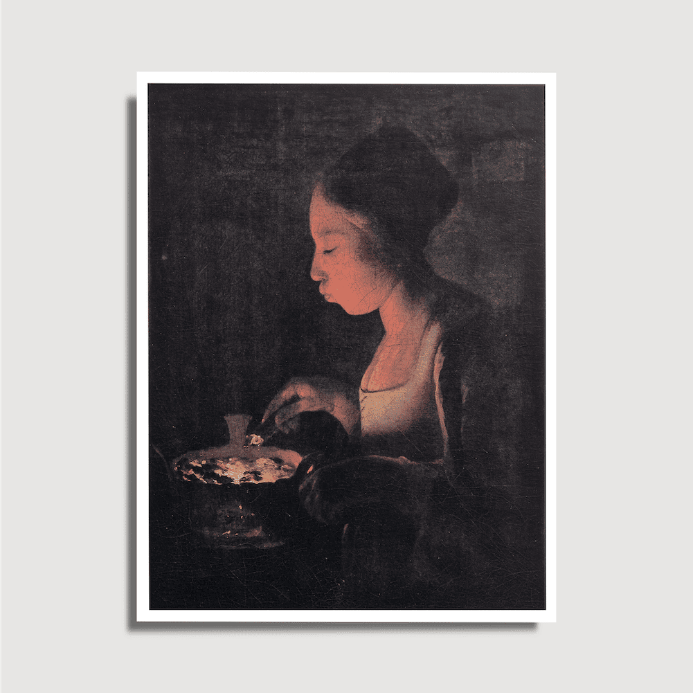 Georges de La Tour - Ein Mädchen, das in eine Kohlenschale bläst