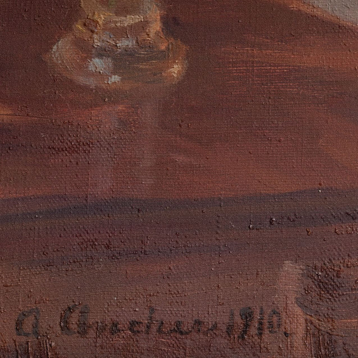 Anna Ancher - Ane Hedvig Brøndum am Tisch sitzend