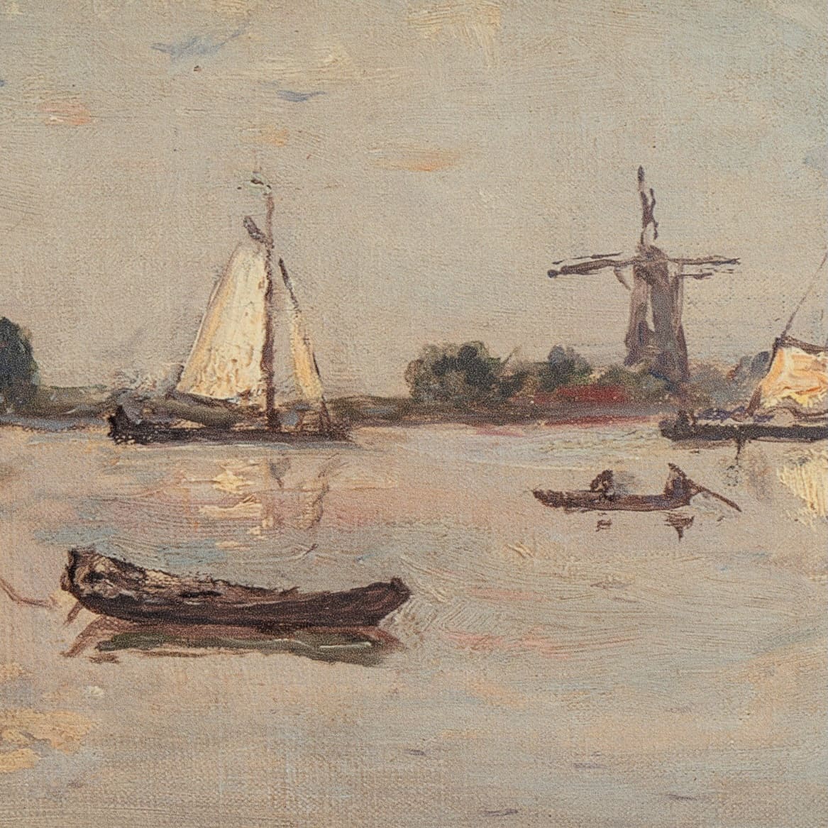 Johan Barthold Jongkind - Bateaux à voile sur la Meuse