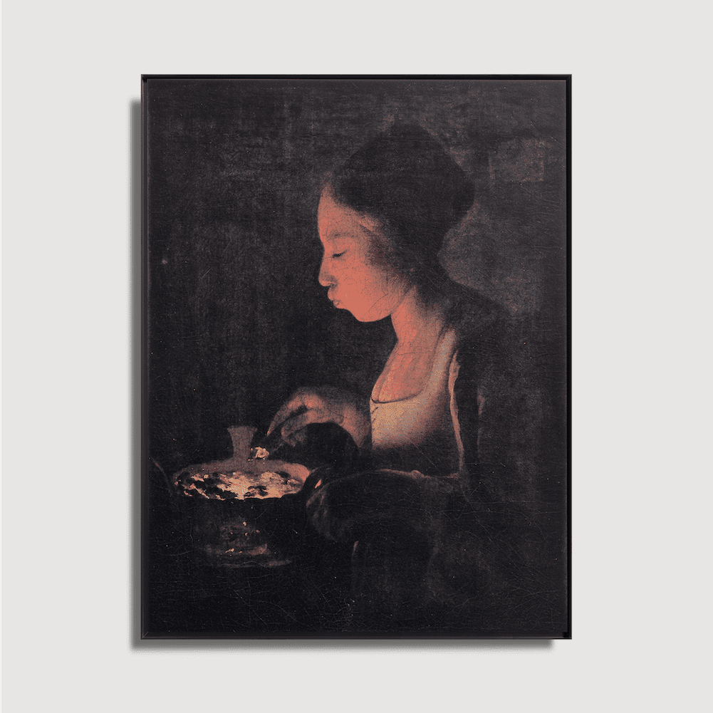 Georges de La Tour - Ein Mädchen, das in eine Kohlenschale bläst