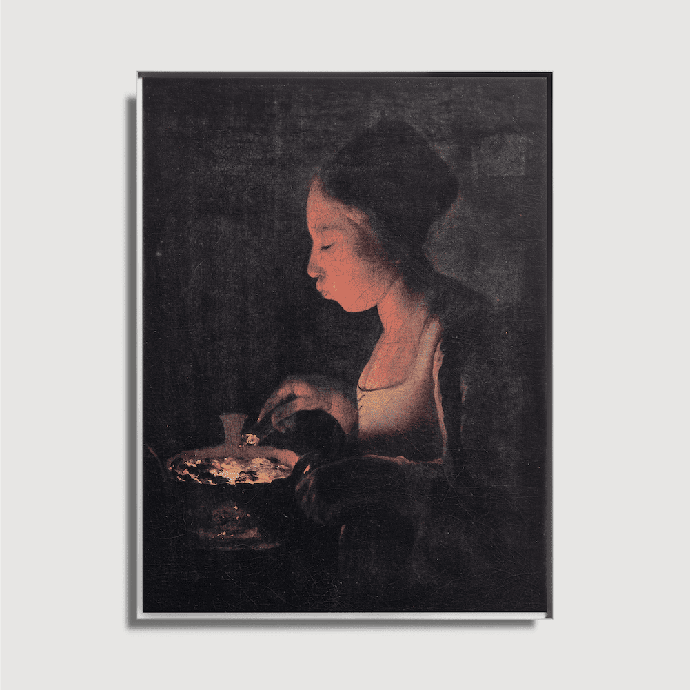 Georges de La Tour - Ein Mädchen, das in eine Kohlenschale bläst