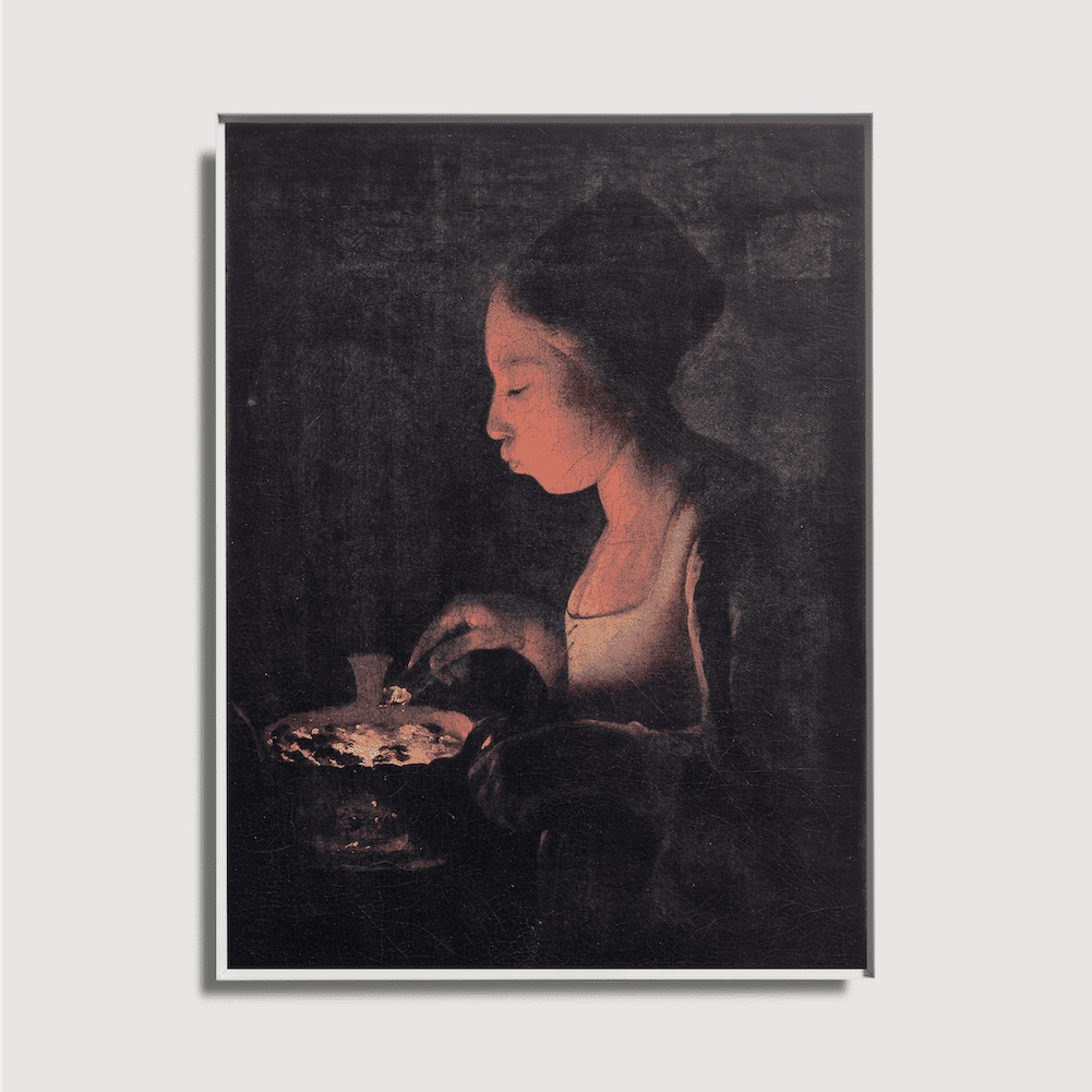 Georges de La Tour - Ein Mädchen, das in eine Kohlenschale bläst