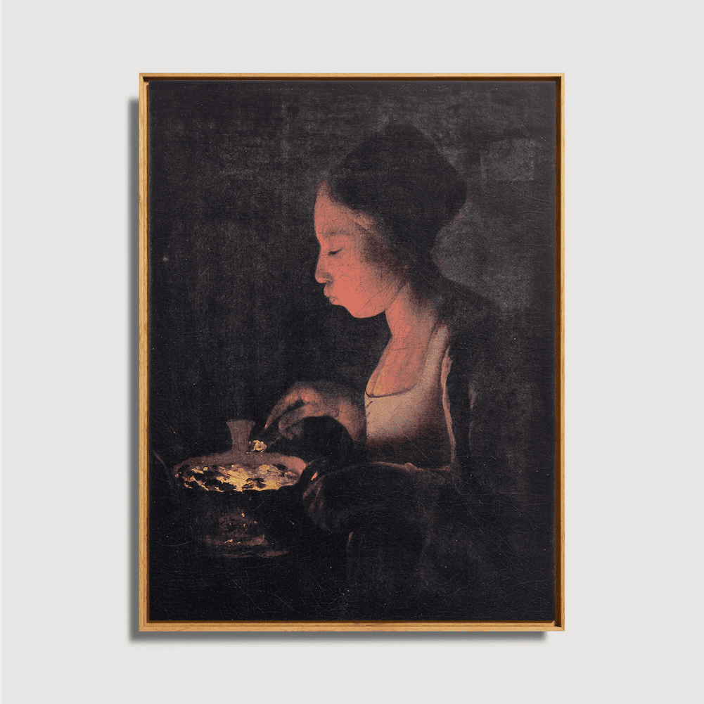 Georges de La Tour - Ein Mädchen, das in eine Kohlenschale bläst
