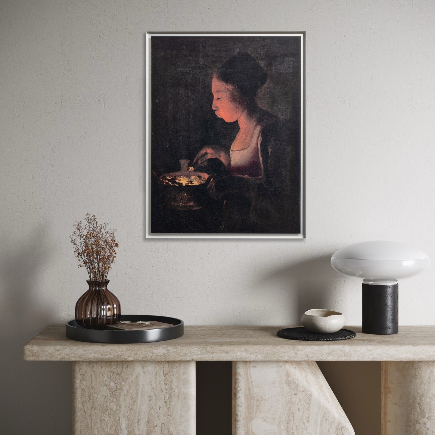 Georges de La Tour - A Girl Blowing on a Brazier