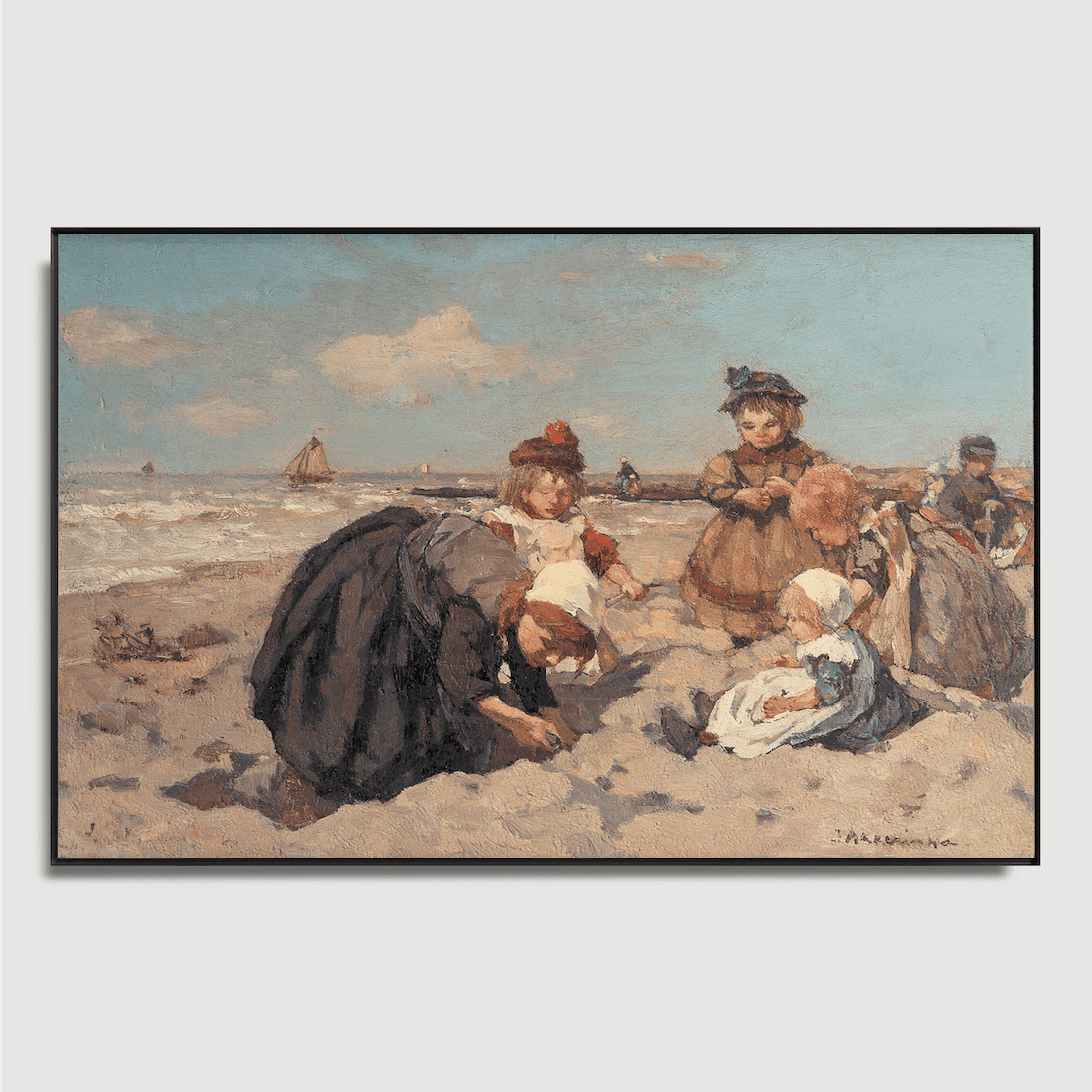 Johannes Evert Hendrik Akkeringa - Enfants jouant sur la plage de Scheveningen
