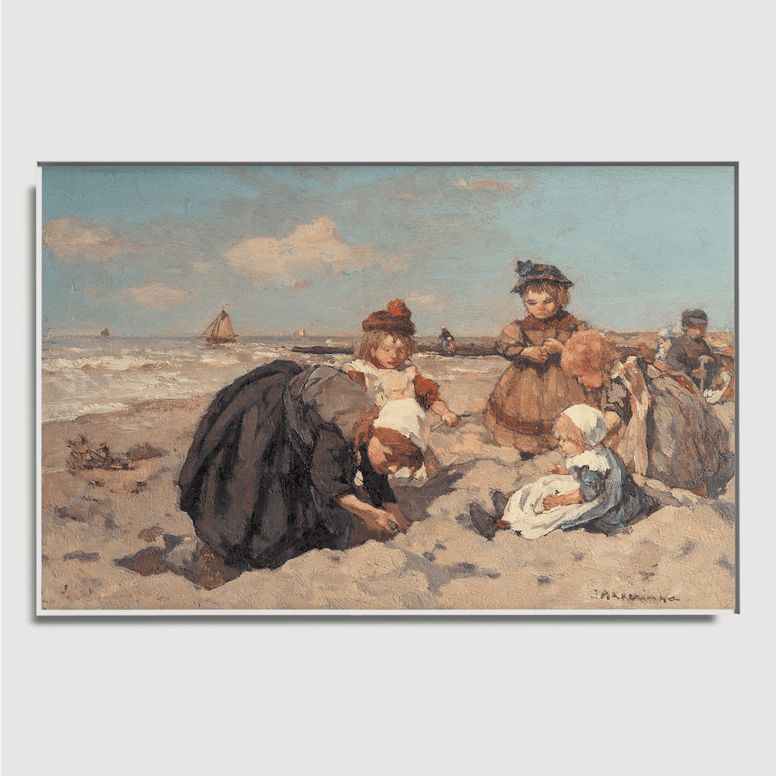 Johannes Evert Hendrik Akkeringa - Enfants jouant sur la plage de Scheveningen