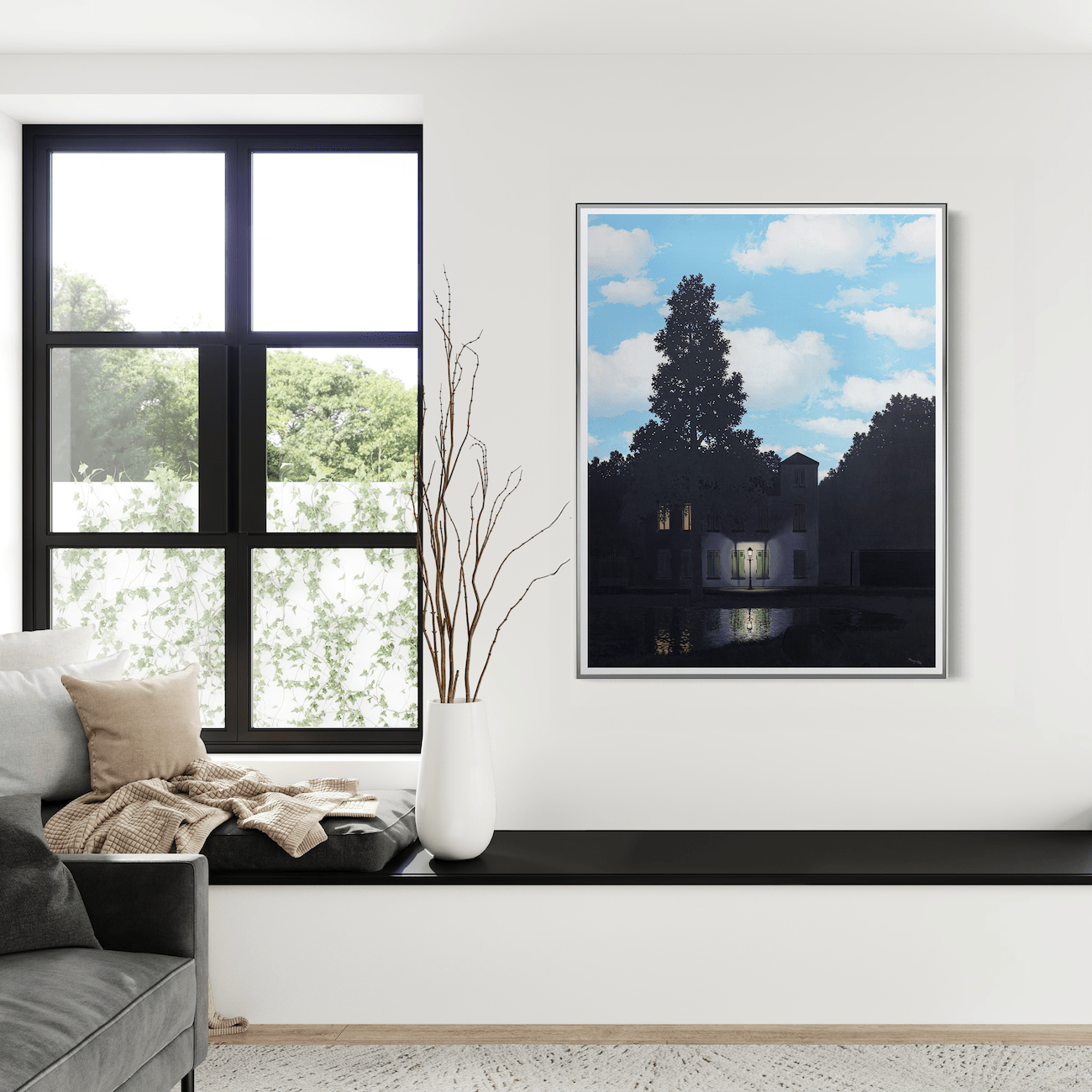 René Magritte - L'Empire des Lumières, 1954 - On Paper